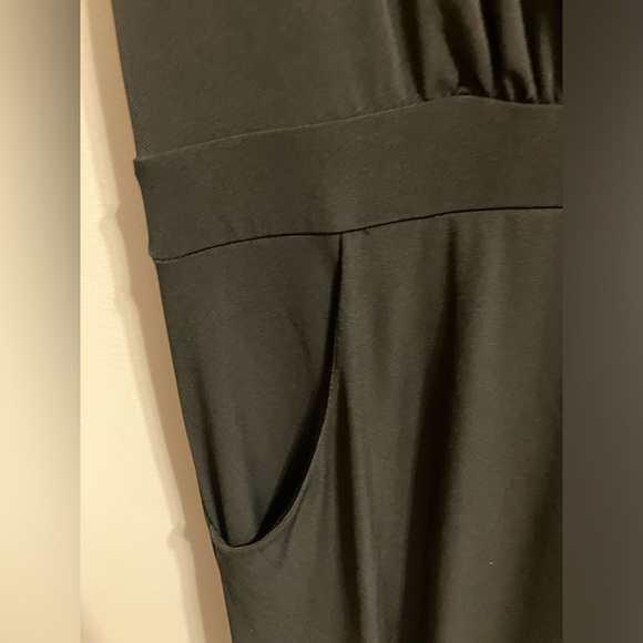 Apt 9 Faux-Wrap Sleeveless Black and green Dress Womens size Petit XL - Picture 6 of 14